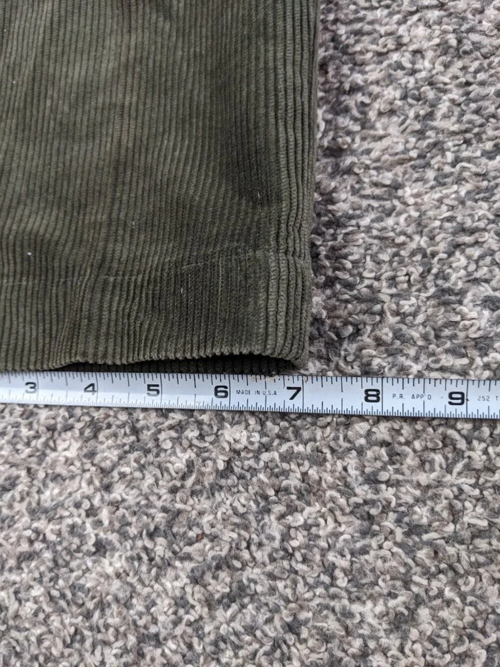 Brooks Brothers Pants Corduroy Flat Front Dark Olive Green Mens 29x30 Clark